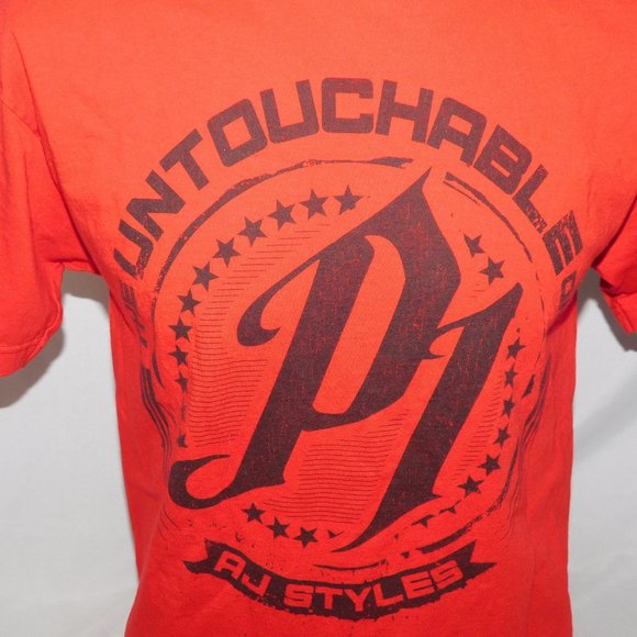 WWE AJ Styles The Untouchable One Red Shirt Mens M - Picture 3 of 7